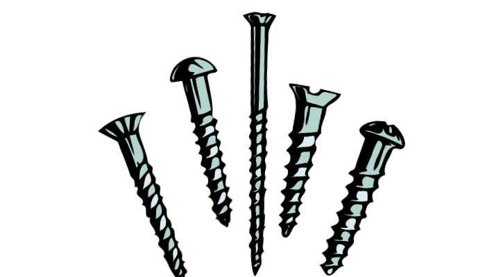 Wood screw head and drive types