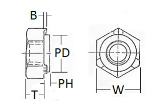DIN 929 hex weld nuts dimensions