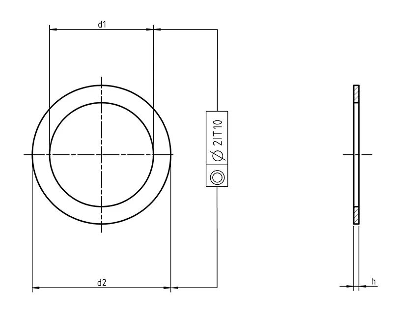 DIN 988 - Shim rings and supporting rings dimensions