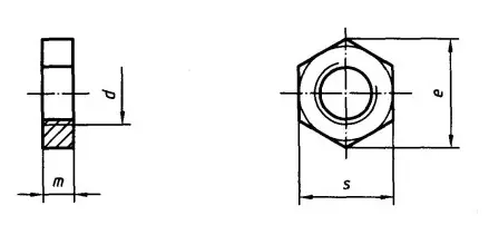 Dimensions of IS 1364-5 hex nuts