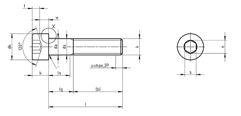 ISO 4762-socketheadcapscrews Dimensions