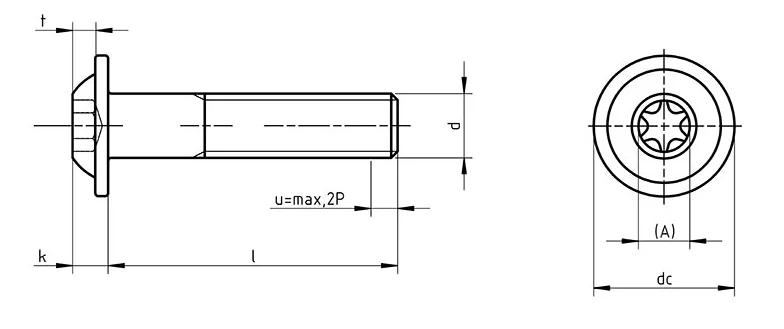 ISO 7380-2 Torx Dimensions