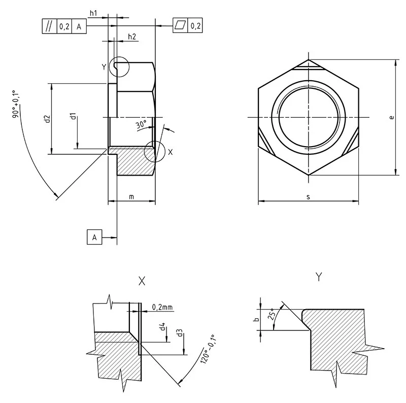 DIN 929 hex weld nuts dimensions