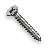 10G X 1" Slotted CSK Self Tapping Screws Stainless DIN 7972-50PK 